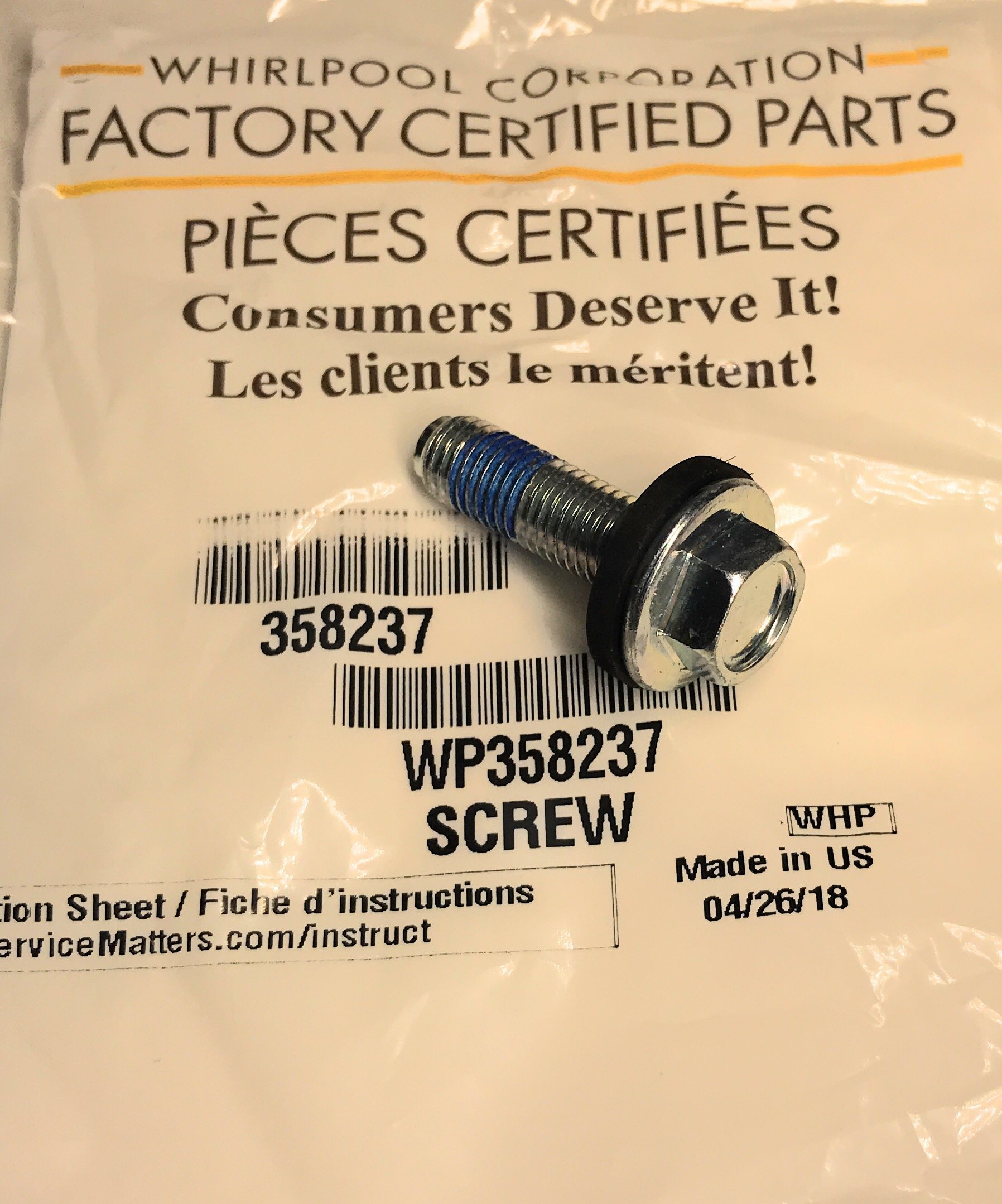 Amazon.com: Whirlpool 358237 Agitator Bolt : Appliances